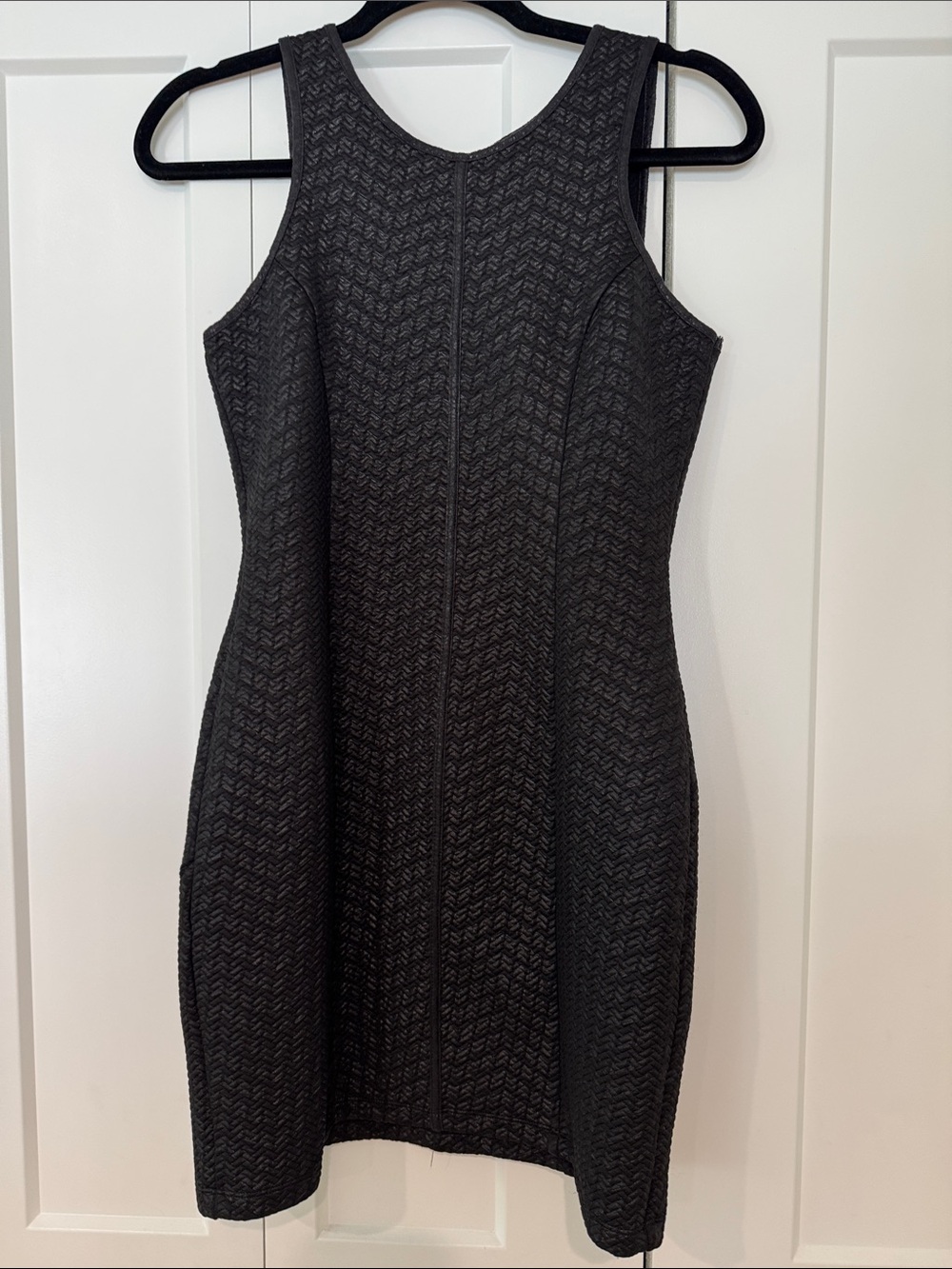 Monteau Black Textured Tank Mini Dress